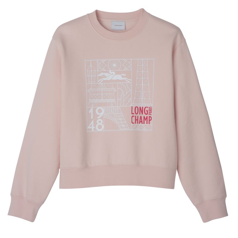Women Longchamp Jersey Sweatshirt Rose | Thailand-463TGSDKE