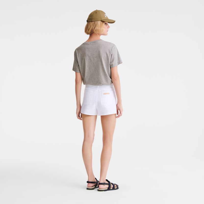 Women Longchamp Jersey T-shirt Grey | Thailand-463GAUWJF