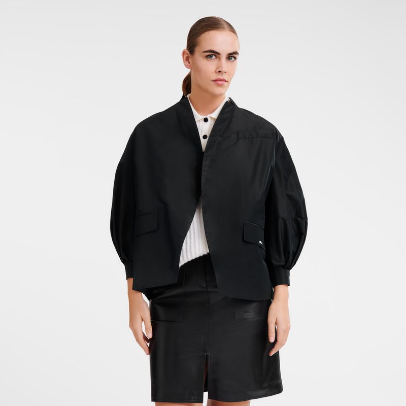 Women Longchamp Kimono Jacket Black | Thailand-943OLCNQI