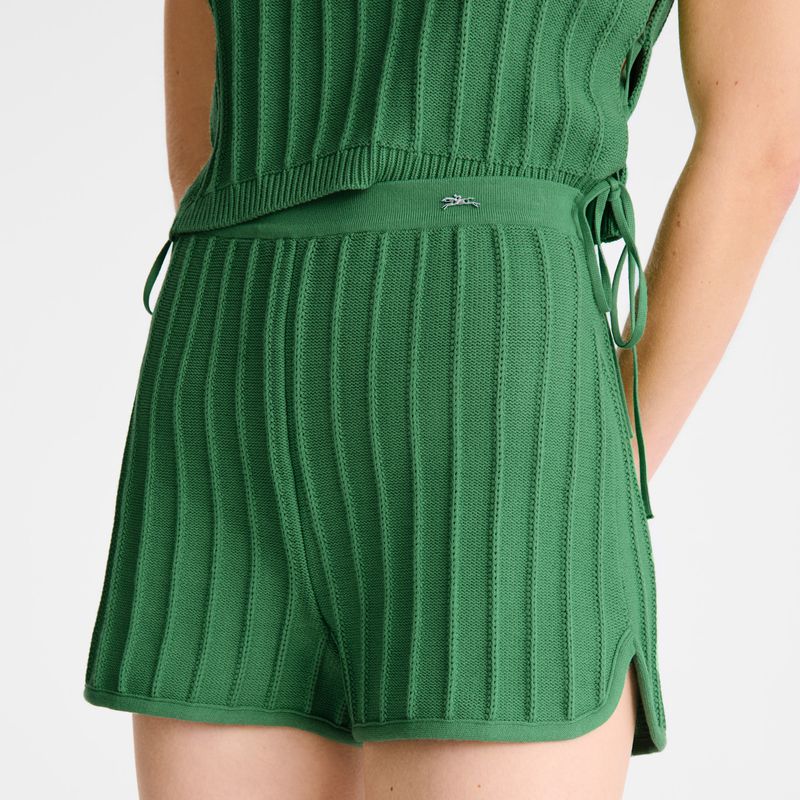 Women Longchamp Knit Shorts Green | Thailand-275OFZRTG