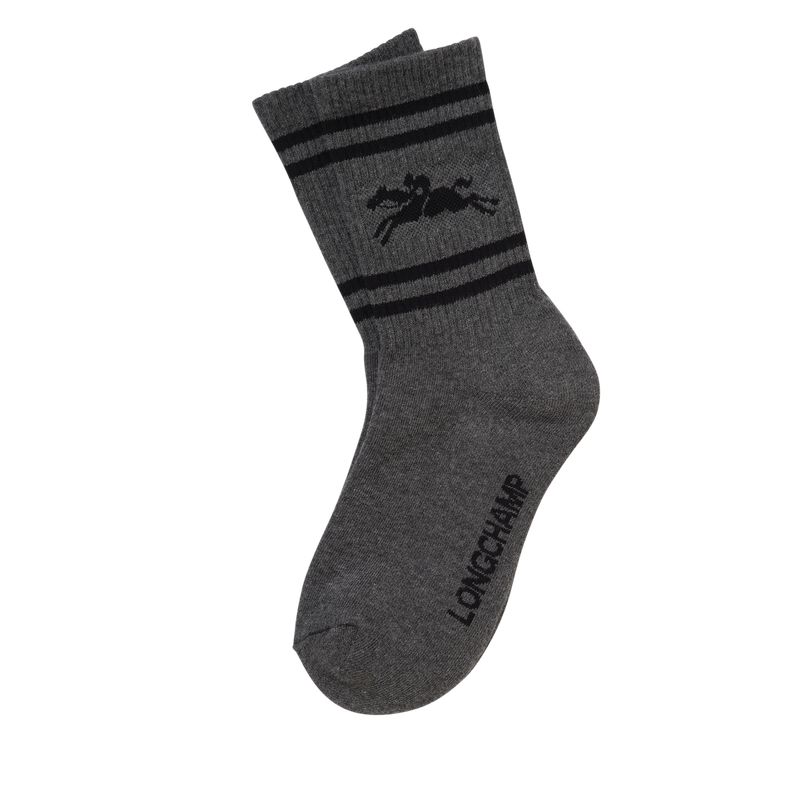 Women Longchamp Knit Socks Dark Grey | Thailand-364KEBICV