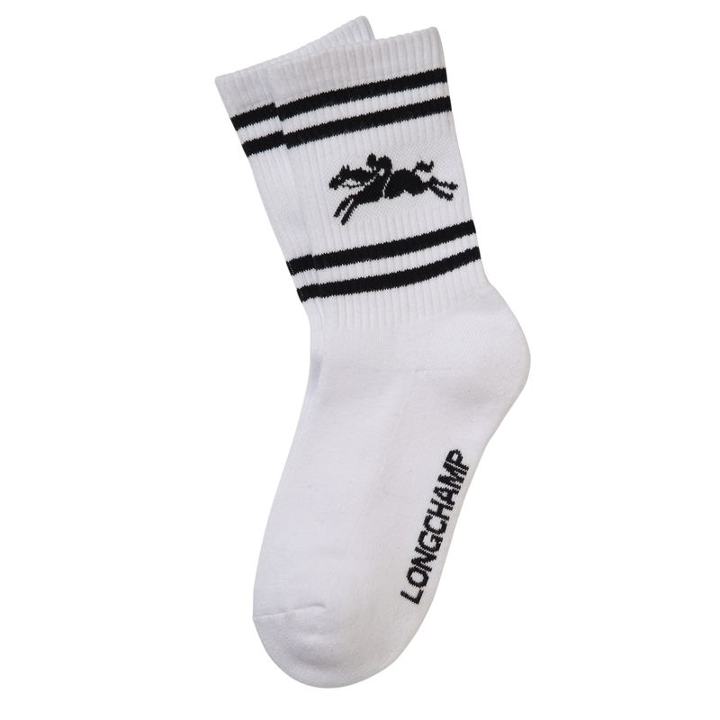 Women Longchamp Knit Socks White | Thailand-785DXQUTJ