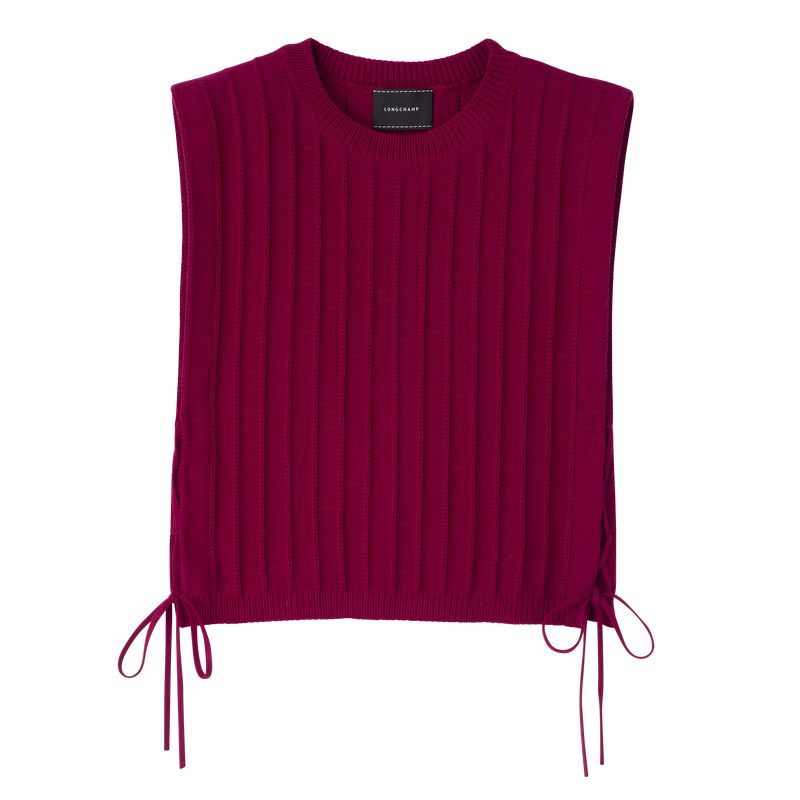 Women Longchamp Knit Top Dark Red | Thailand-601JSNEYA