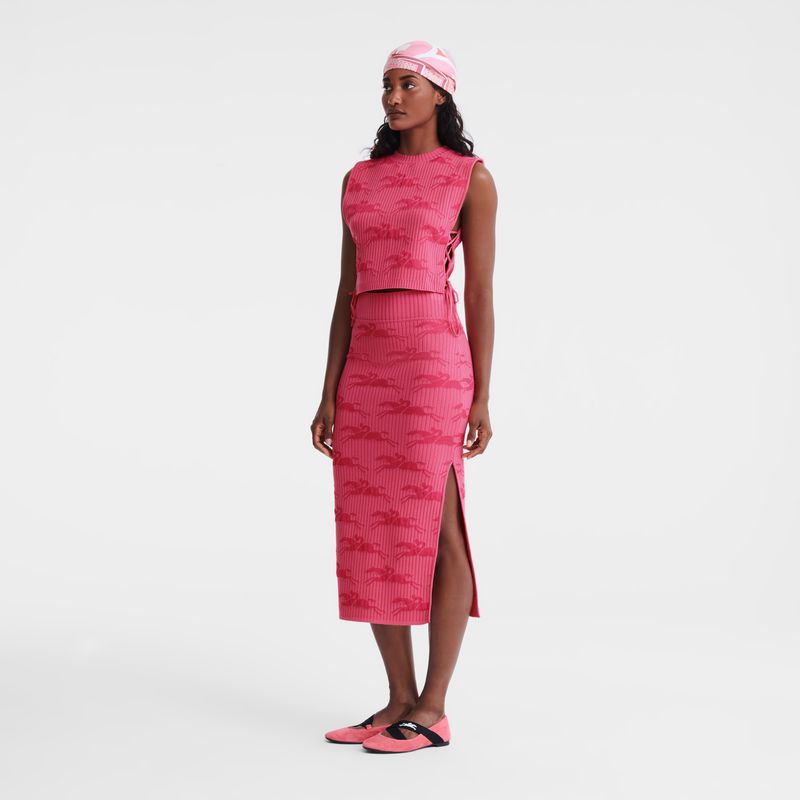 Women Longchamp Knit Top Pink | Thailand-496QHXZOK