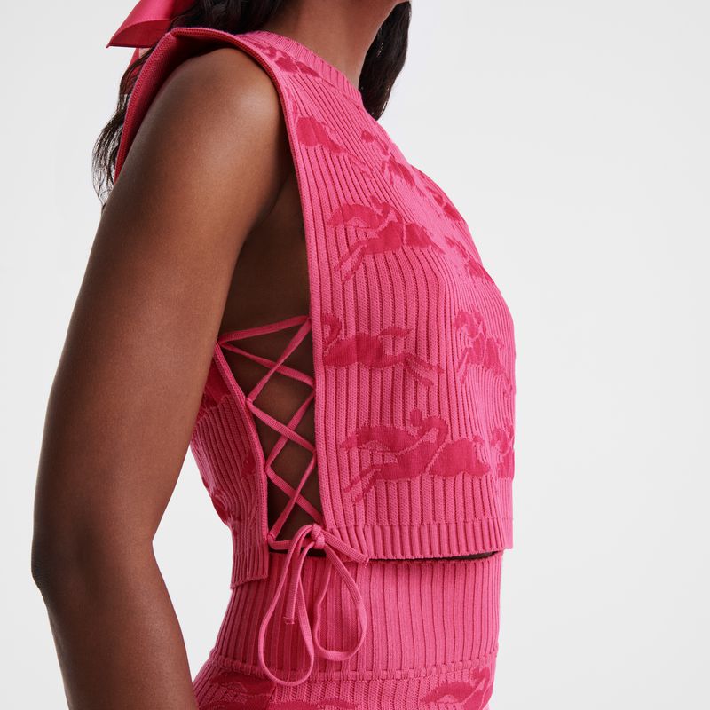 Women Longchamp Knit Top Pink | Thailand-496QHXZOK