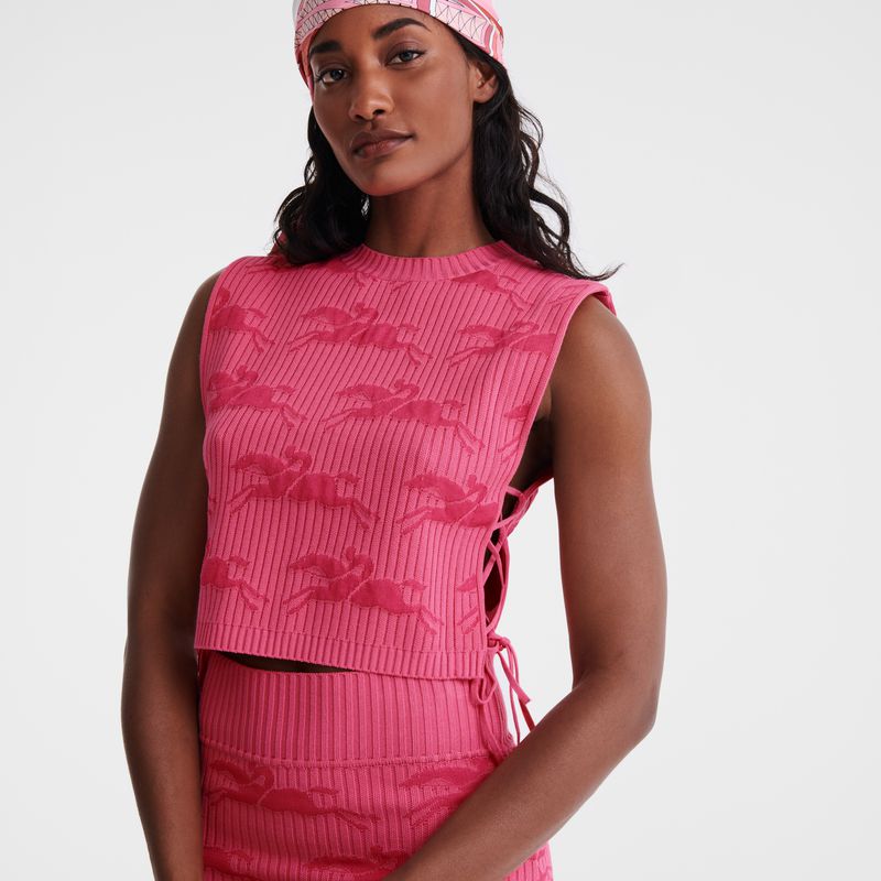Women Longchamp Knit Top Pink | Thailand-496QHXZOK