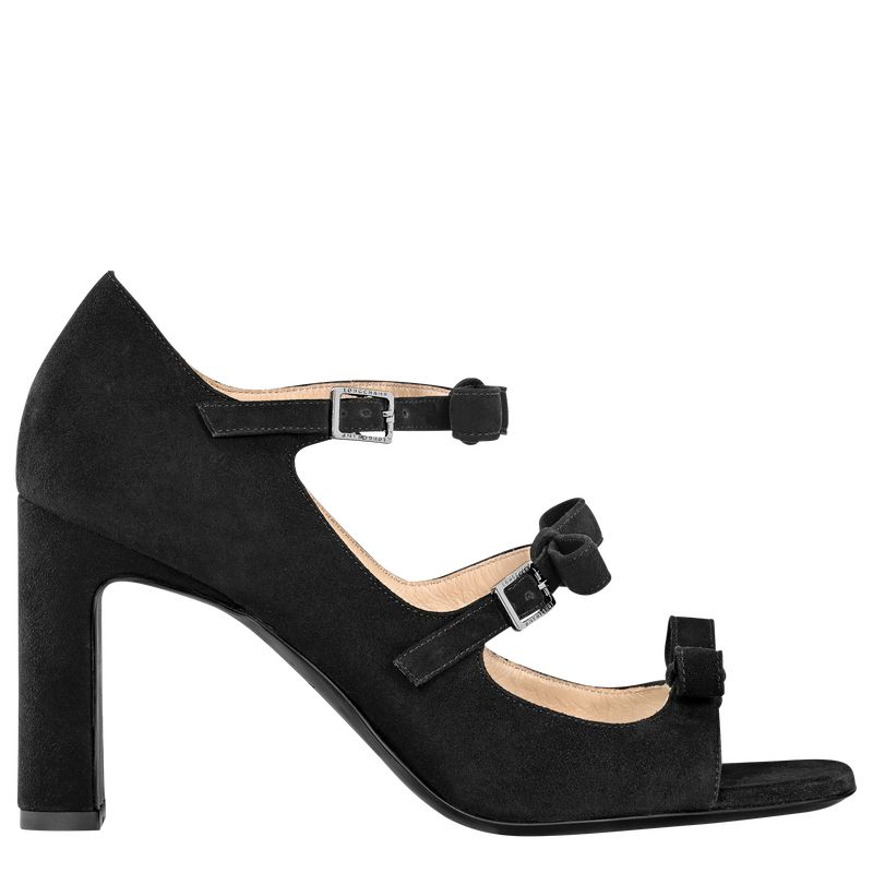 Women Longchamp La Baronne Sandals Black | Thailand-287JGZKPW