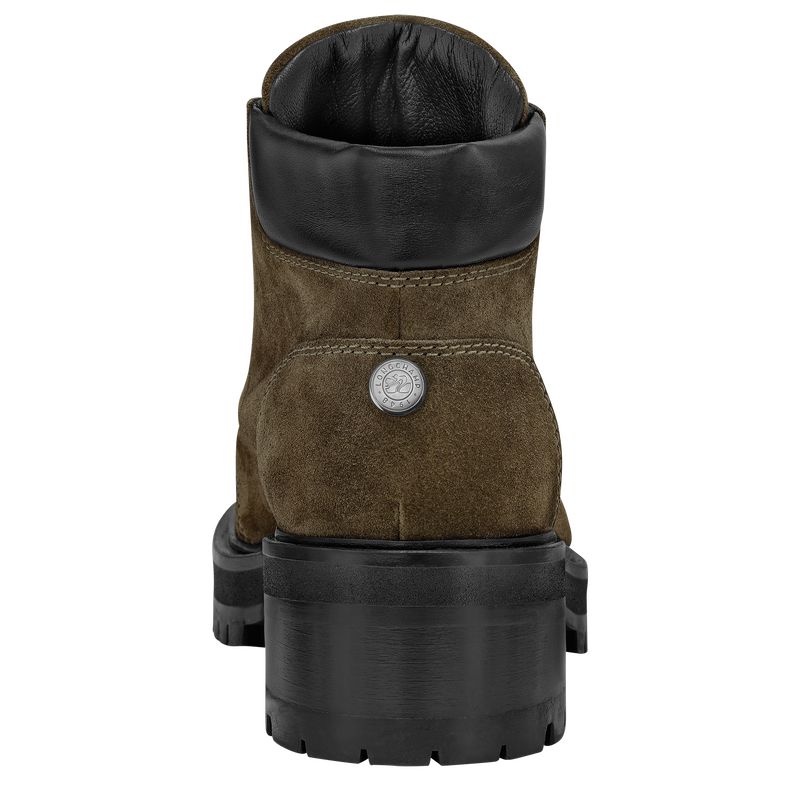 Women Longchamp La Baroudeuse Low Boots Olive | Thailand-387DGXHTE