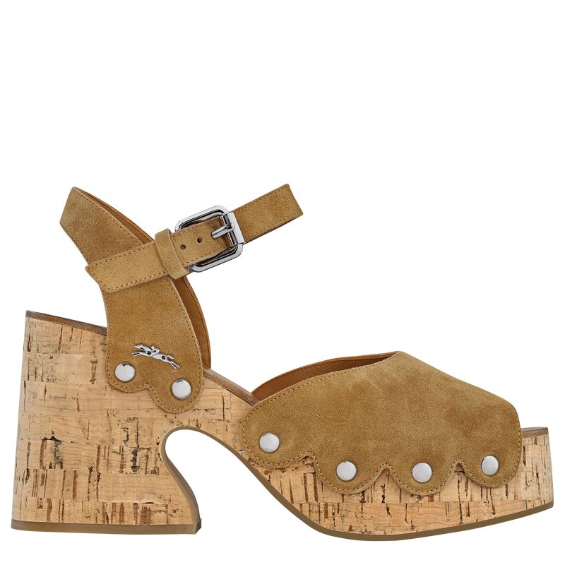Women Longchamp La Cigale Sandals Brown | Thailand-251DSOBAN