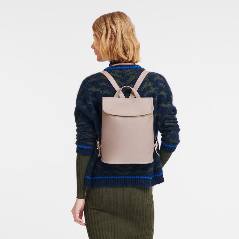 Women Longchamp Le Foulonné Backpack Beige | Thailand-936QDAUXY