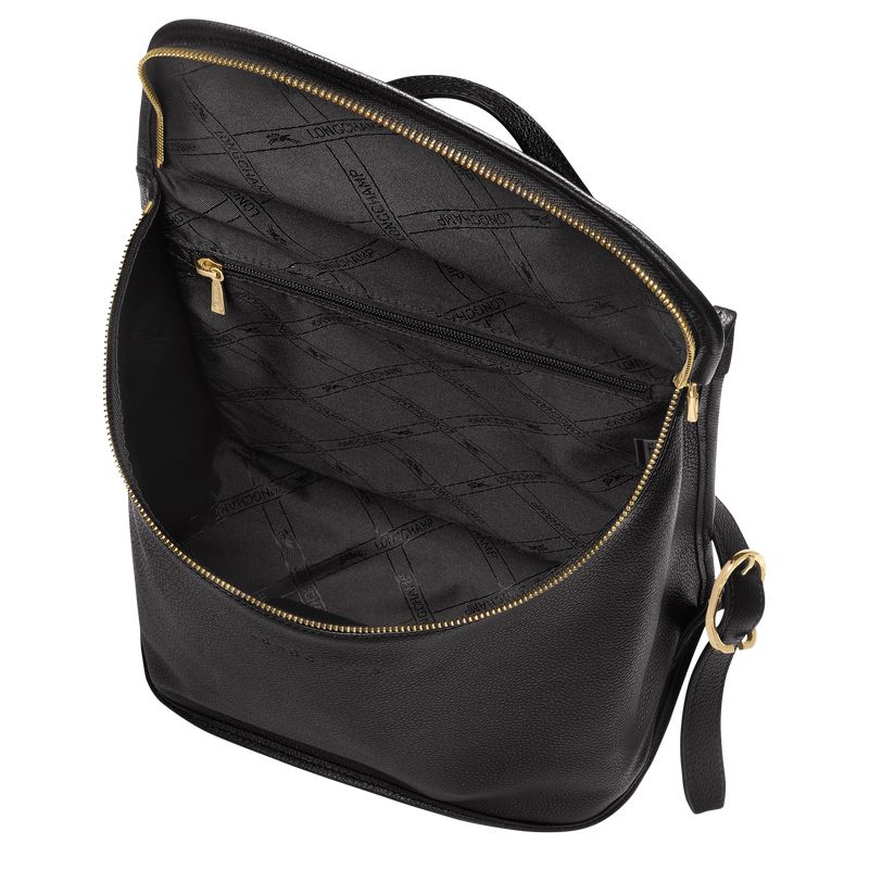 Women Longchamp Le Foulonné Backpack Black | Thailand-598PRWLFQ