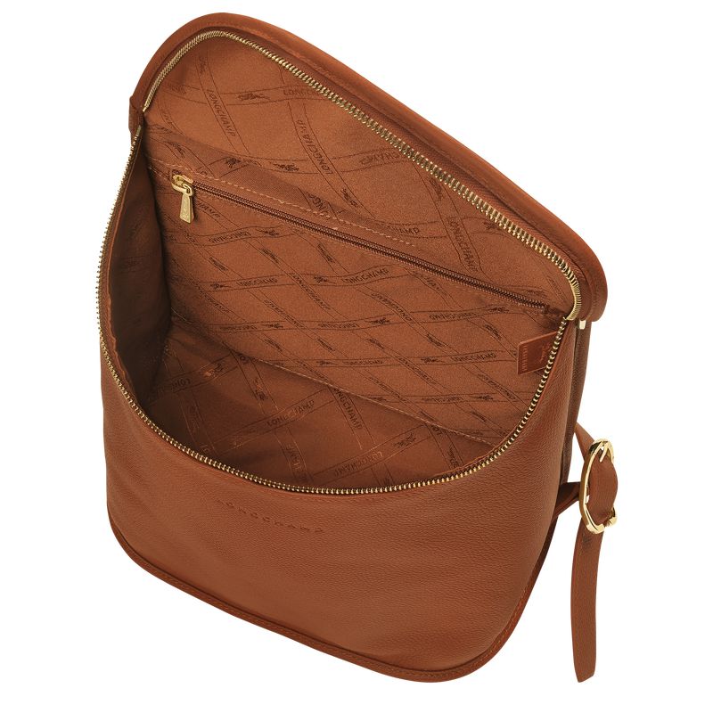 Women Longchamp Le Foulonné Backpack Brown | Thailand-104QKBLJY