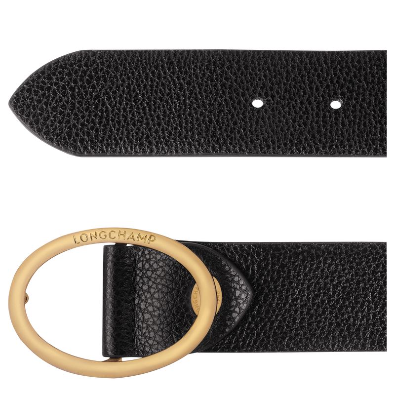 Women Longchamp Le Foulonné Belt Black | Thailand-921SVTZMH
