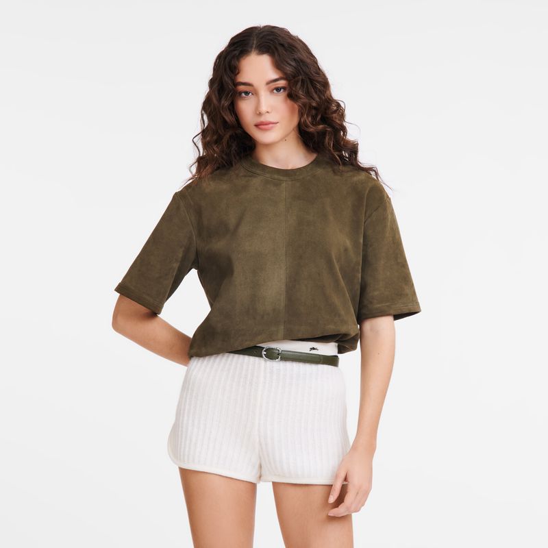 Women Longchamp Le Foulonné Belt Khaki | Thailand-035TKORXI