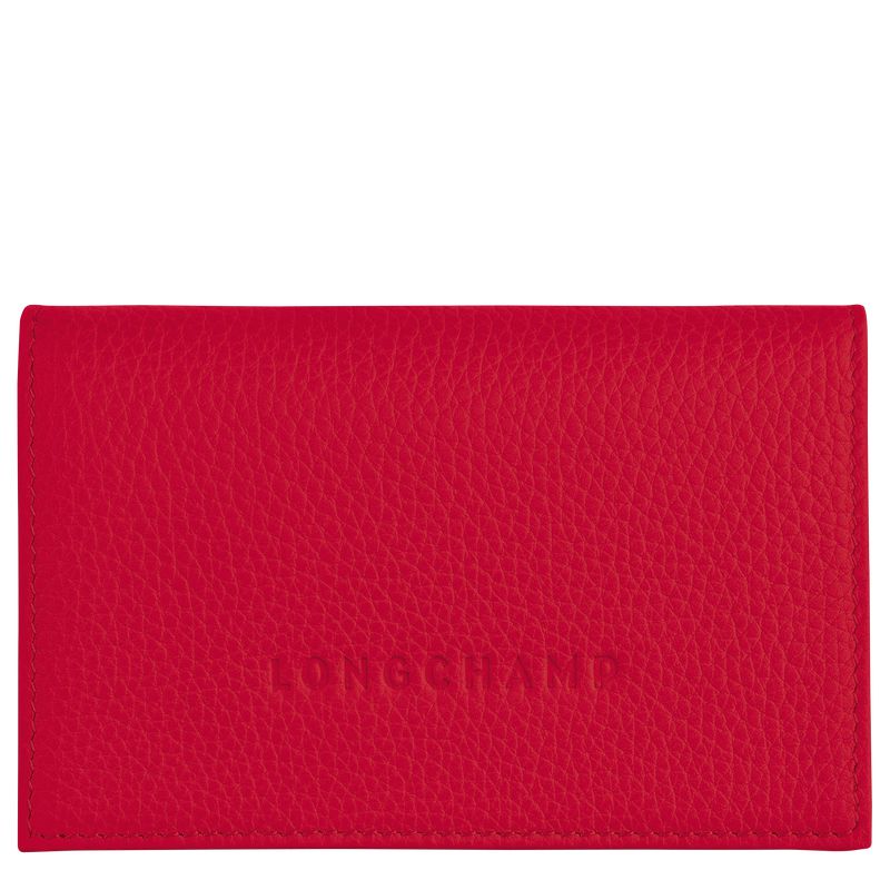 Women Longchamp Le Foulonné Card Holder Red | Thailand-504OJSEPG