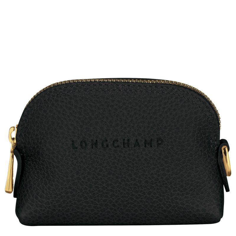Women Longchamp Le Foulonné Coin Purse Black | Thailand-712HYUKBT