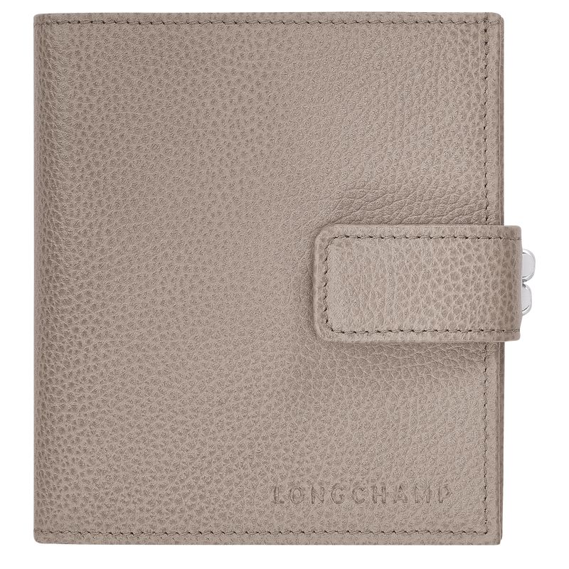 Women Longchamp Le Foulonné Compact Wallet Grey | Thailand-358JCULGR