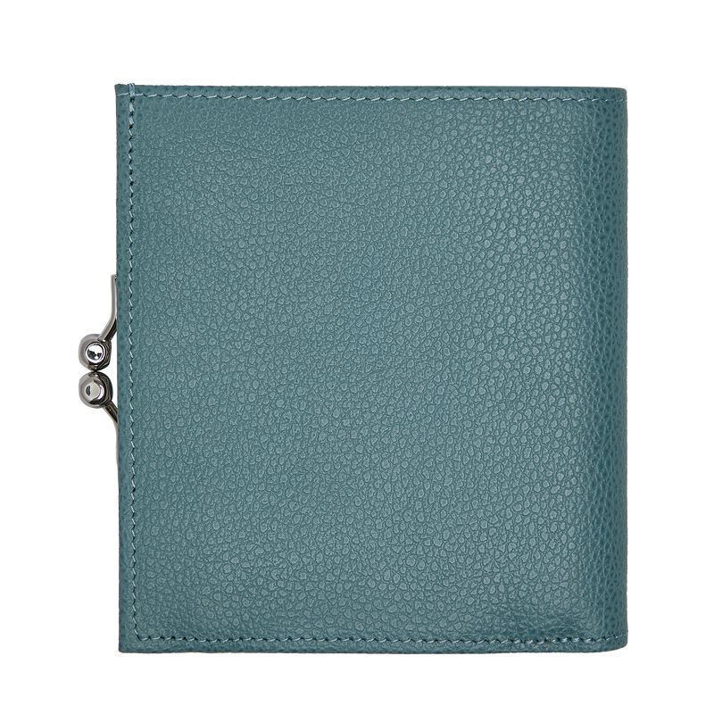 Women Longchamp Le Foulonné Compact Wallet Blue | Thailand-048DLSNRJ