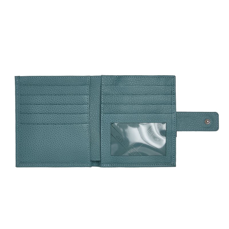 Women Longchamp Le Foulonné Compact Wallet Blue | Thailand-048DLSNRJ