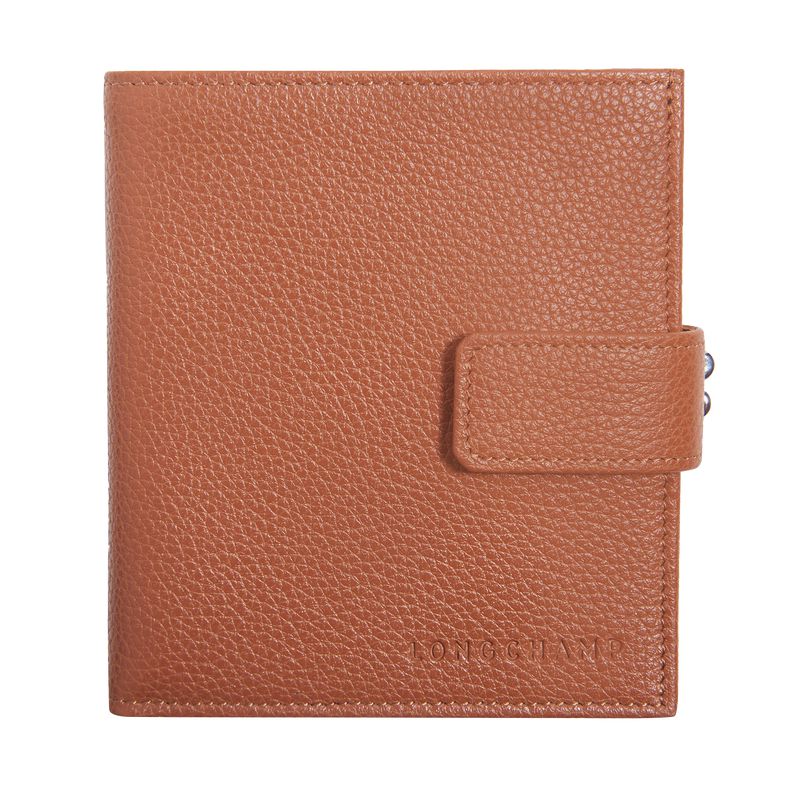 Women Longchamp Le Foulonné Compact Wallet Brown | Thailand-215XOFHWB