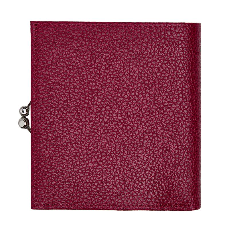 Women Longchamp Le Foulonné Compact Wallet Dark Pink | Thailand-871FRLSVY