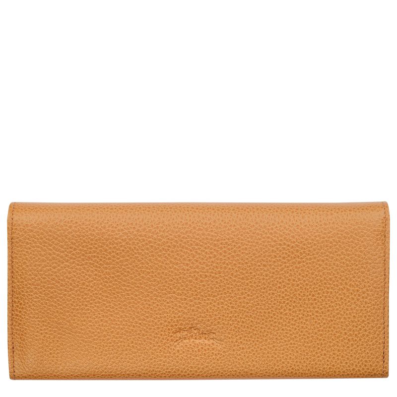 Women Longchamp Le Foulonné Continental Wallet Brown | Thailand-832TUHXGD