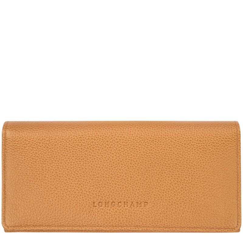 Women Longchamp Le Foulonné Continental Wallet Brown | Thailand-832TUHXGD