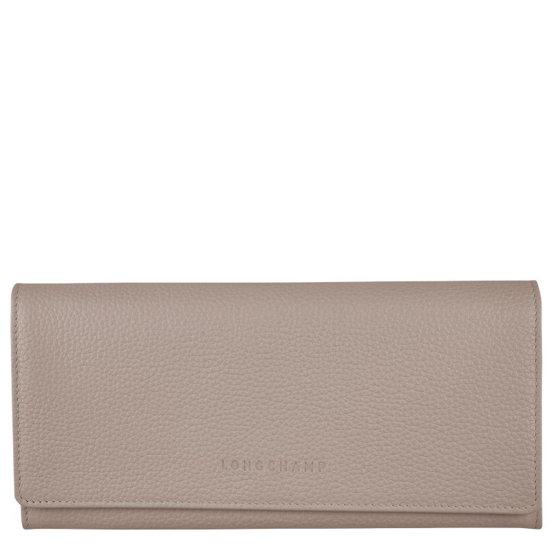 Women Longchamp Le Foulonné Continental Wallet Grey | Thailand-580KXLSQB