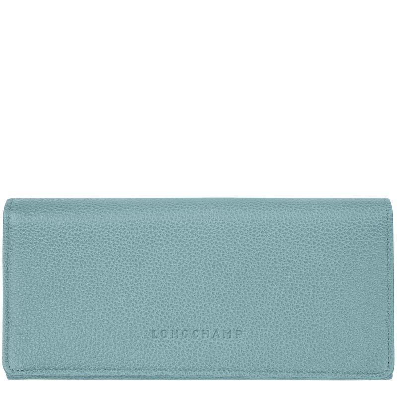 Women Longchamp Le Foulonné Continental Wallet Blue | Thailand-973RTUYAM