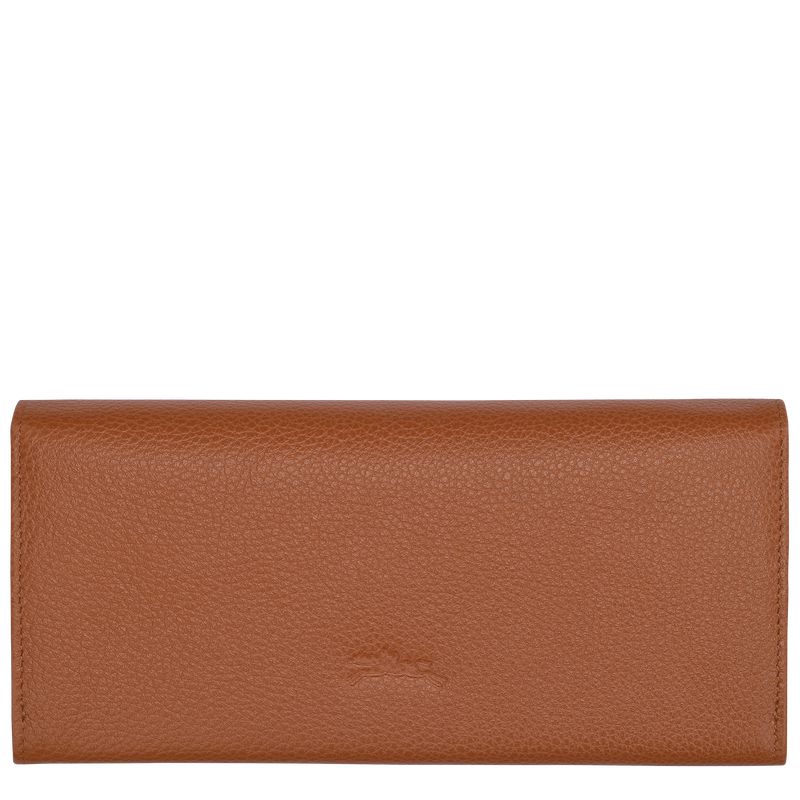 Women Longchamp Le Foulonné Continental Wallet Brown | Thailand-842OYPJAN