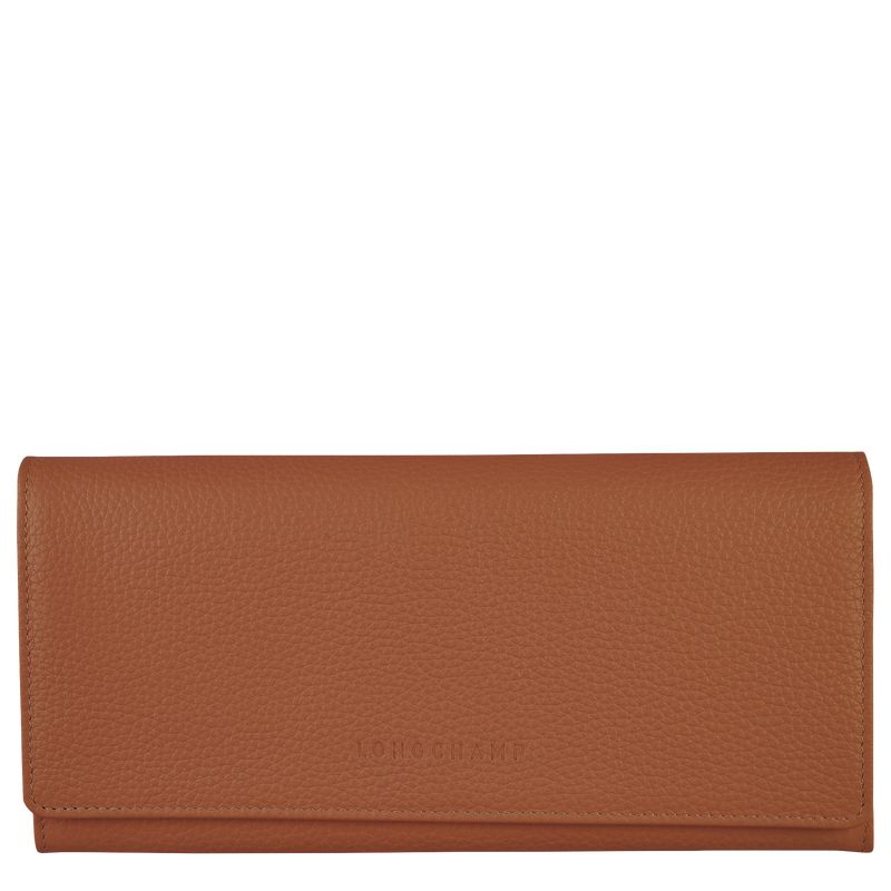 Women Longchamp Le Foulonné Continental Wallet Brown | Thailand-842OYPJAN