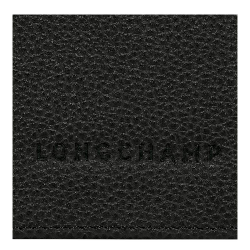 Women Longchamp Le Foulonné Continental Wallet Black | Thailand-916VLMAOY