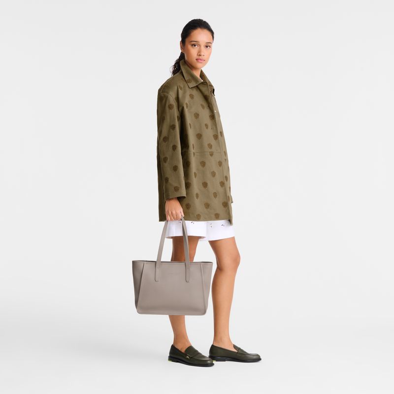 Women Longchamp Le Foulonné L Tote Bag Beige | Thailand-456WHSMIB