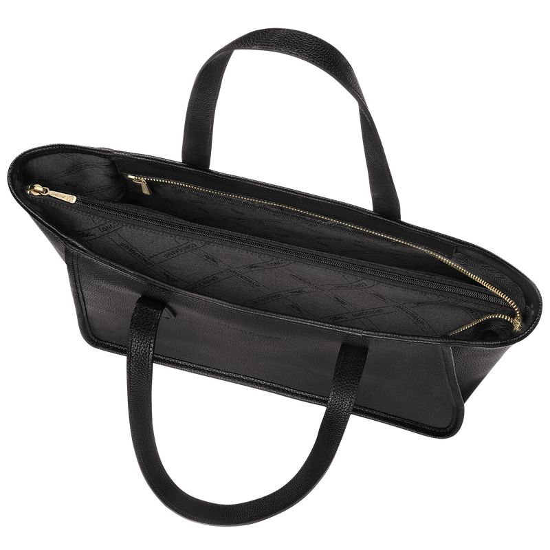Women Longchamp Le Foulonné L Tote Bag Black | Thailand-513OUDRBX