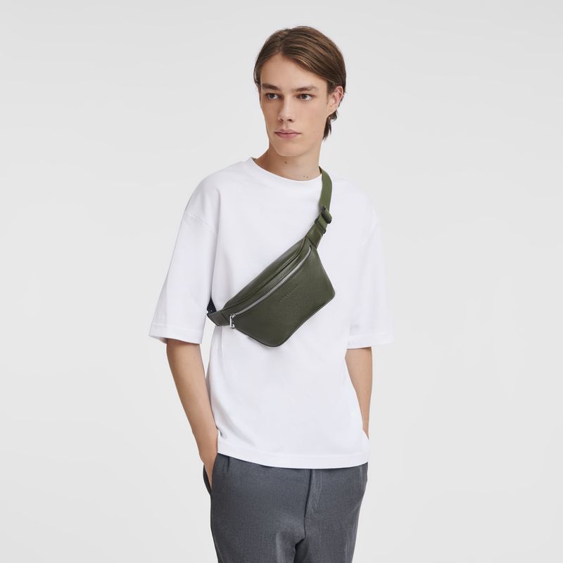 Women Longchamp Le Foulonné M Belt Bag Khaki | Thailand-487BAZROD