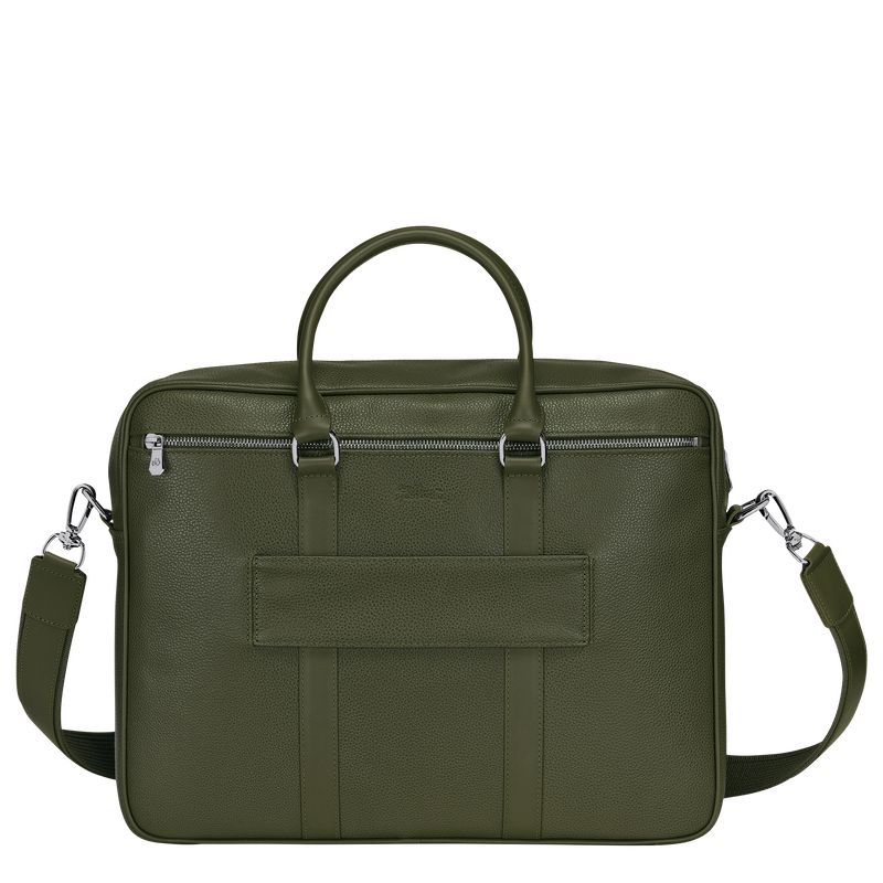 Women Longchamp Le Foulonné M Briefcase Khaki | Thailand-329PJMCGU