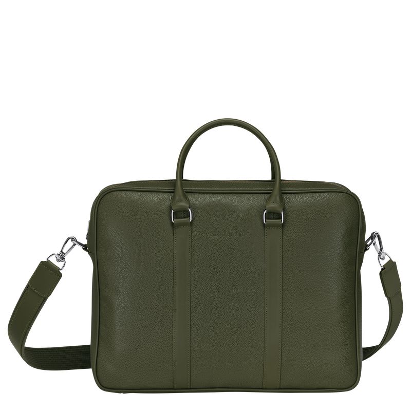 Women Longchamp Le Foulonné M Briefcase Khaki | Thailand-329PJMCGU
