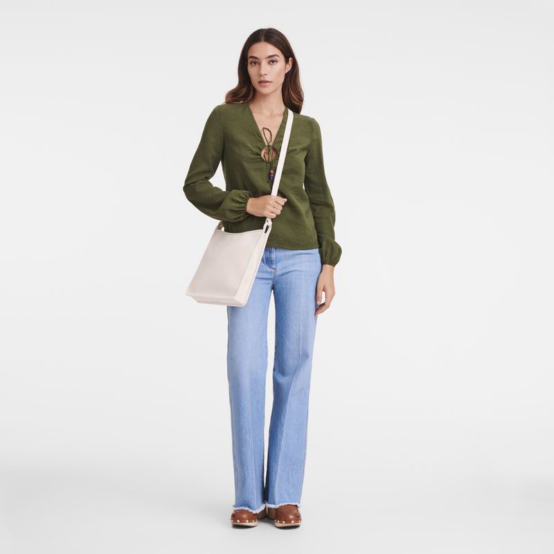 Women Longchamp Le Foulonné M Crossbody Bag Beige | Thailand-945GIWRZD