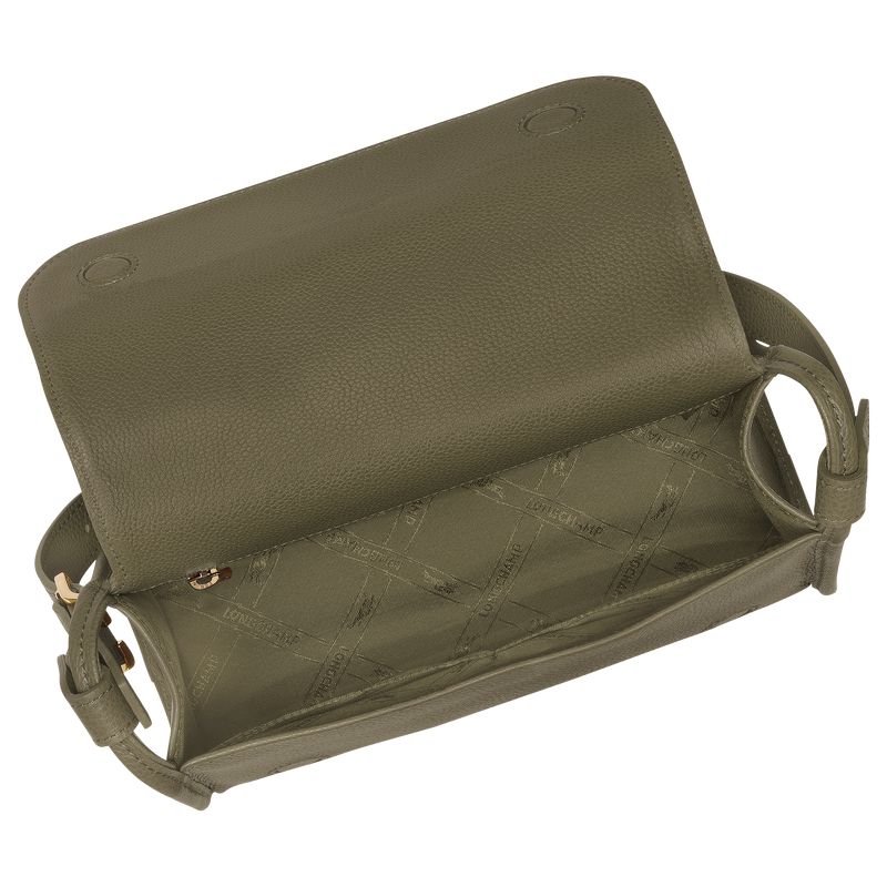 Women Longchamp Le Foulonné M Crossbody Bag Khaki | Thailand-308RXPBTD