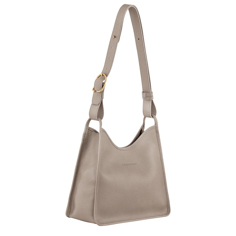 Women Longchamp Le Foulonné M Hobo Bag Grey | Thailand-290BFOVHU