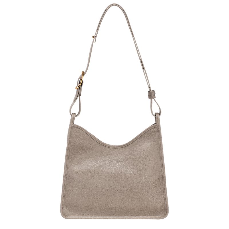 Women Longchamp Le Foulonné M Hobo Bag Grey | Thailand-290BFOVHU