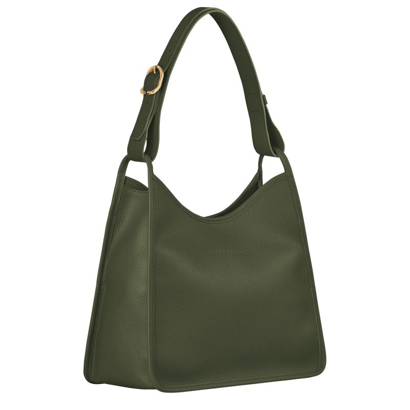 Women Longchamp Le Foulonné M Hobo Bag Khaki | Thailand-314YGMFXK