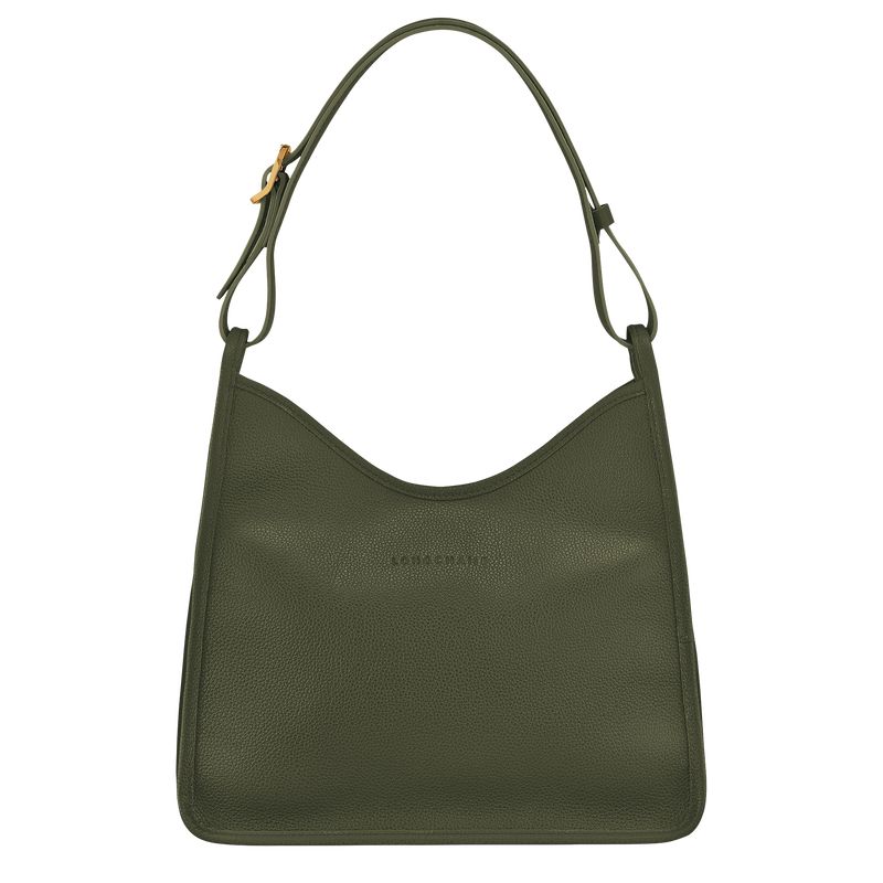 Women Longchamp Le Foulonné M Hobo Bag Khaki | Thailand-314YGMFXK