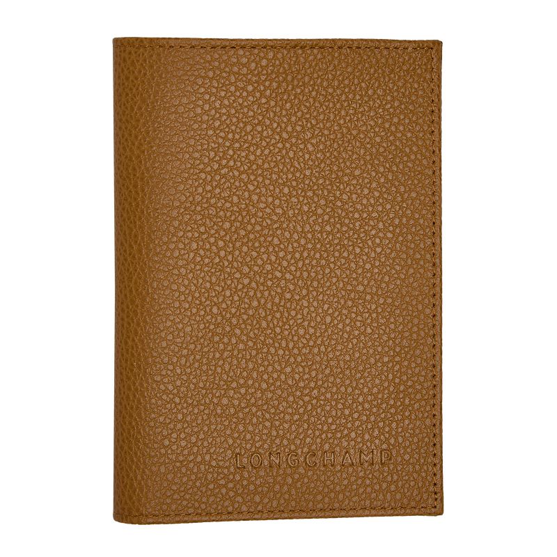 Women Longchamp Le Foulonné Passport Holder Brown | Thailand-568EIOTKF