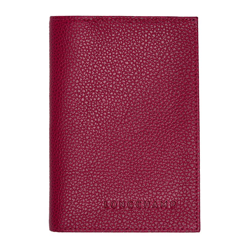 Women Longchamp Le Foulonné Passport Holder Dark Pink | Thailand-590EROHZF