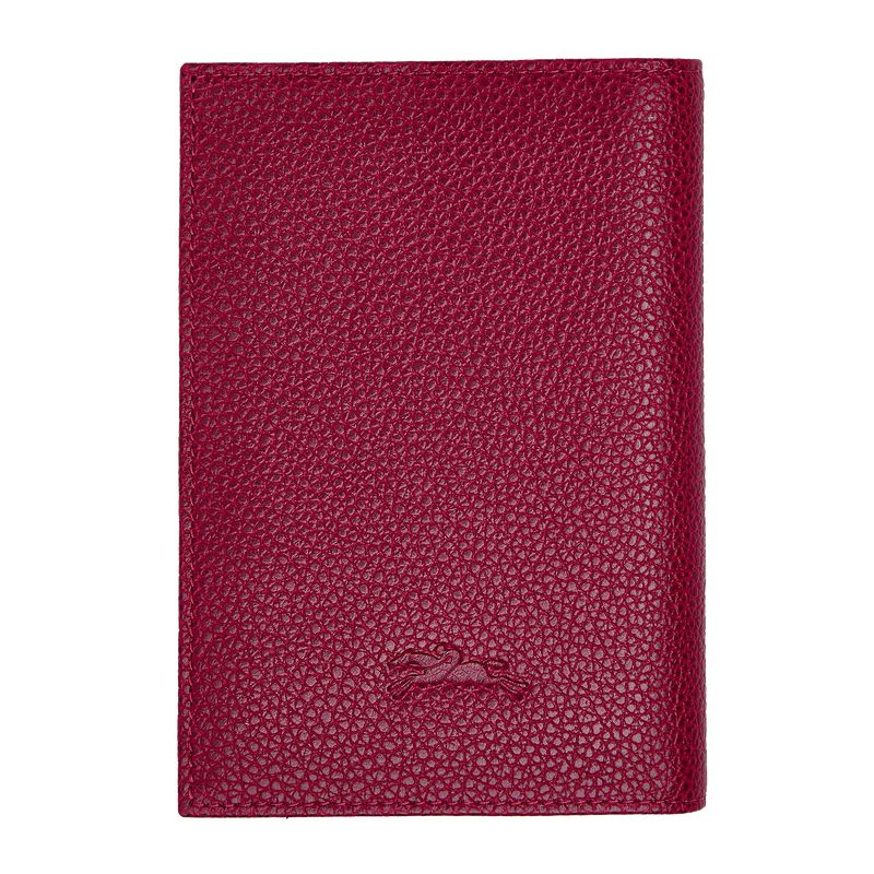 Women Longchamp Le Foulonné Passport Holder Dark Pink | Thailand-590EROHZF