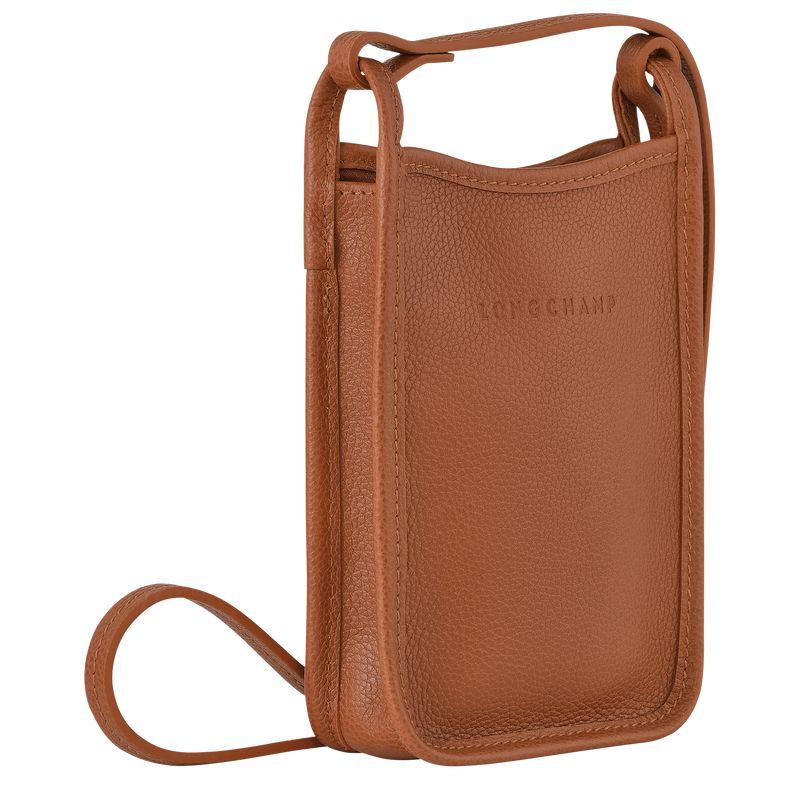Women Longchamp Le Foulonné Phone Case Brown | Thailand-635KQFAGN