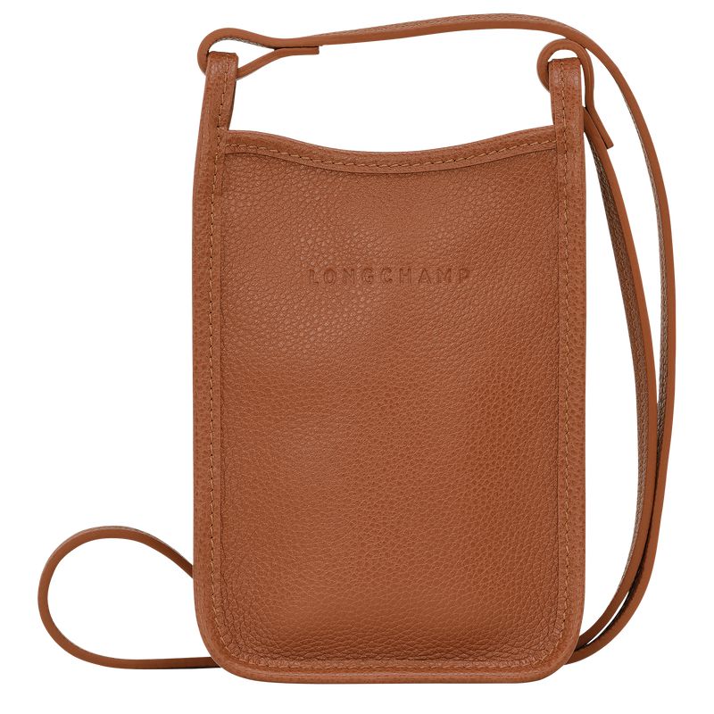 Women Longchamp Le Foulonné Phone Case Brown | Thailand-635KQFAGN
