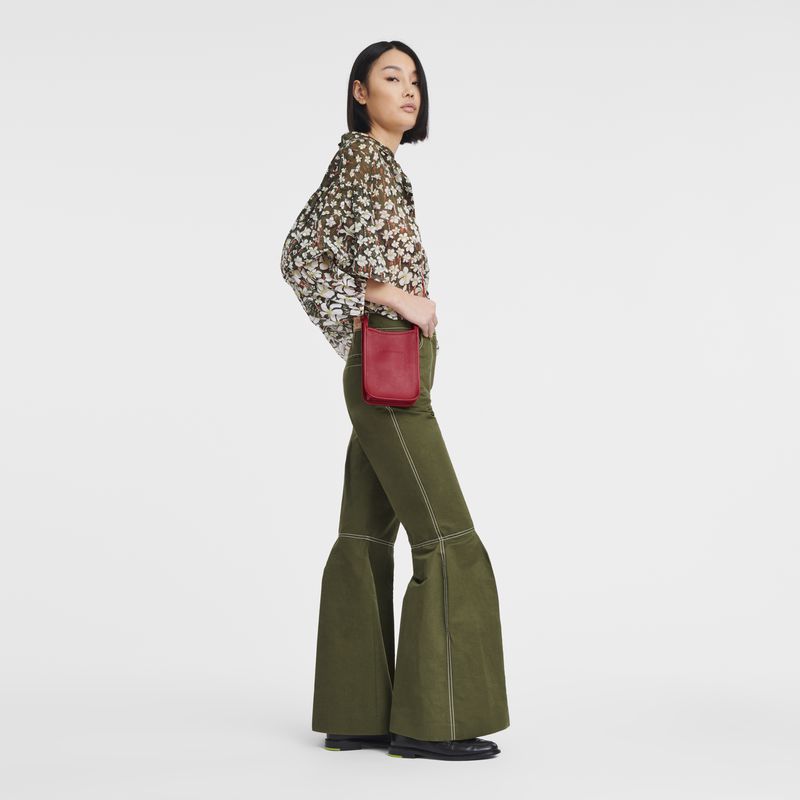 Women Longchamp Le Foulonné Phone Case Red | Thailand-536KSLJFQ
