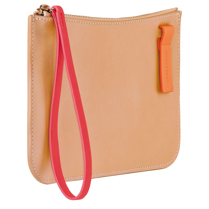 Women Longchamp Le Foulonné Pouch Orange | Thailand-421NZXAVF